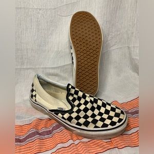 Vans checkerboard slip ons